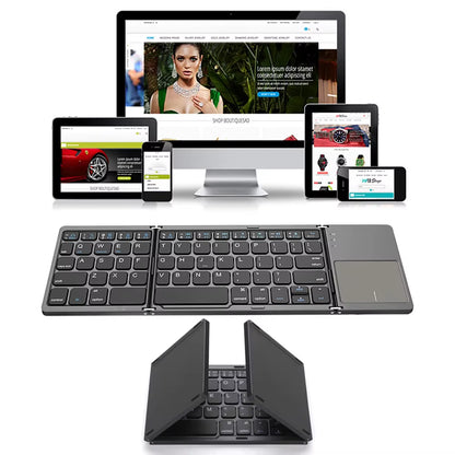 Versatile Portable Foldable Mini Wireless Bluetooth Keyboard with Touchpad for Windows, Android, iOS Tablets and Phones