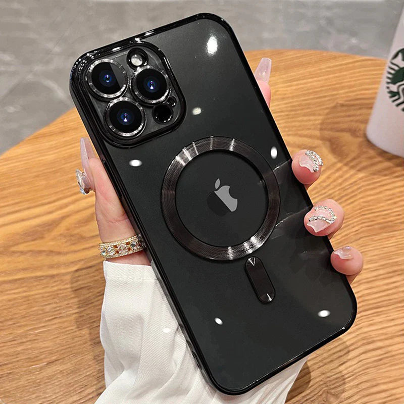 Elevate Your iPhone Experience with the Luxury Transparent Magnetic MagSafe Wireless Charging Case - Perfect Fit for iPhone 14 Plus, 13, 12, 11 Pro Max